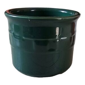 Longaberger Woven Traditions Ivy Dark Green 1 Pint Salt Crock Primitive Rustic